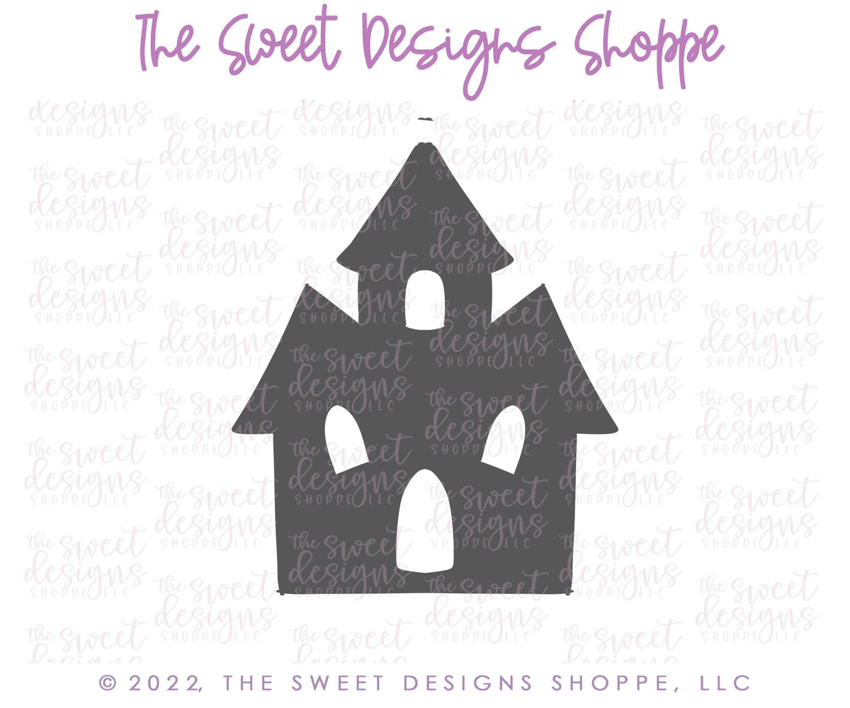 Cookie Cutters - Black Haunted House - Cookie Cutter - The Sweet Designs Shoppe - TSDS - - ALL,Castle,Cookie Cutter,Fall / Halloween,Halloween,haunted house,Home,Promocode,Sand Castle,STL