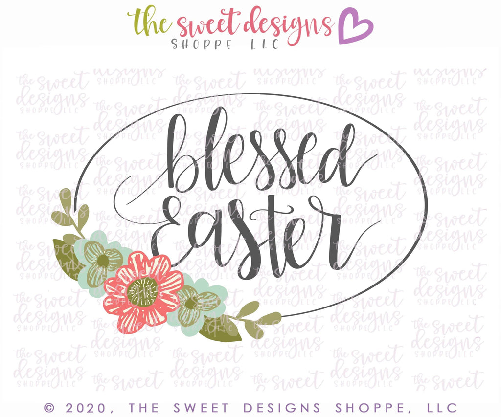 Cookie Cutters - Blessed Easter Plaque 2020 - Cookie Cutter - The Sweet Designs Shoppe - - ALL, Cookie Cutter, Easter, Easter / Spring, handlettering, Nature, Plaque, Plaques, PLAQUES HANDLETTERING, Promocode