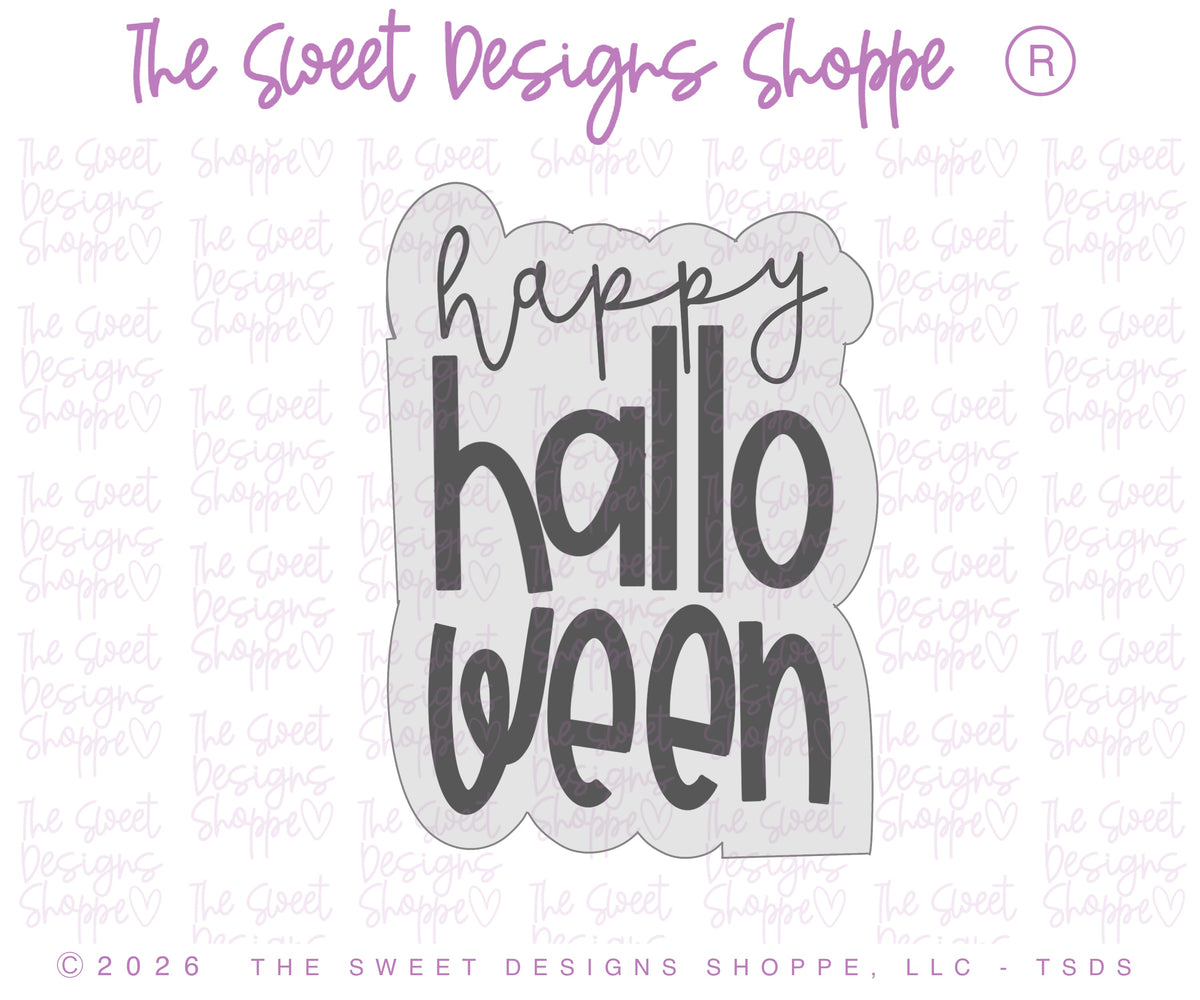 Cookie Cutters - Boho - happy halloween - Plaque - Cookie Cutter - The Sweet Designs Shoppe - TSDS - - ALL,Cookie Cutter,halloween,handlettering,Plaque,Plaques,PLAQUES HANDLETTERING,Promocode,STL