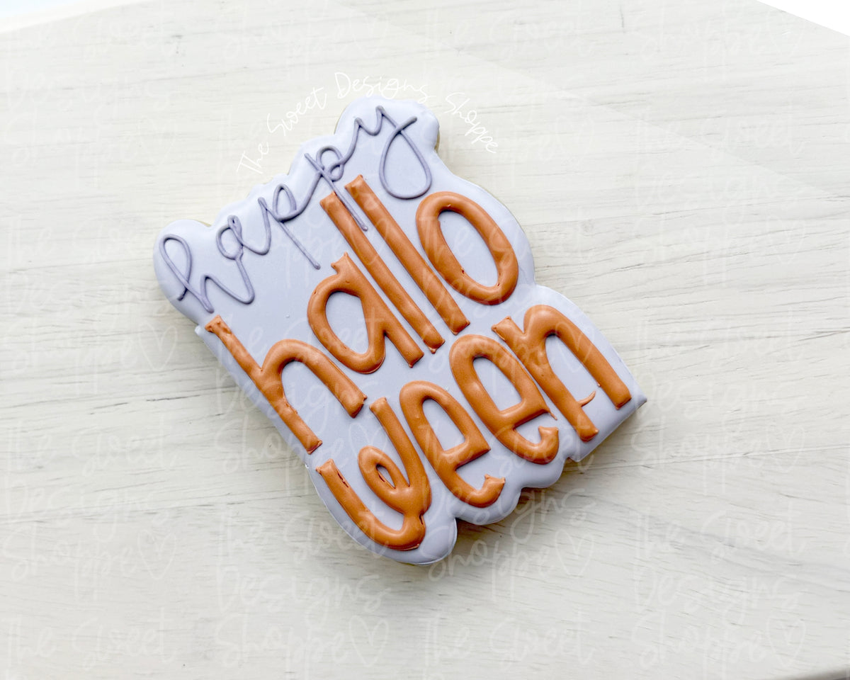 Cookie Cutters - Boho - happy halloween - Plaque - Cookie Cutter - The Sweet Designs Shoppe - TSDS - - ALL,Cookie Cutter,halloween,handlettering,Plaque,Plaques,PLAQUES HANDLETTERING,Promocode,STL