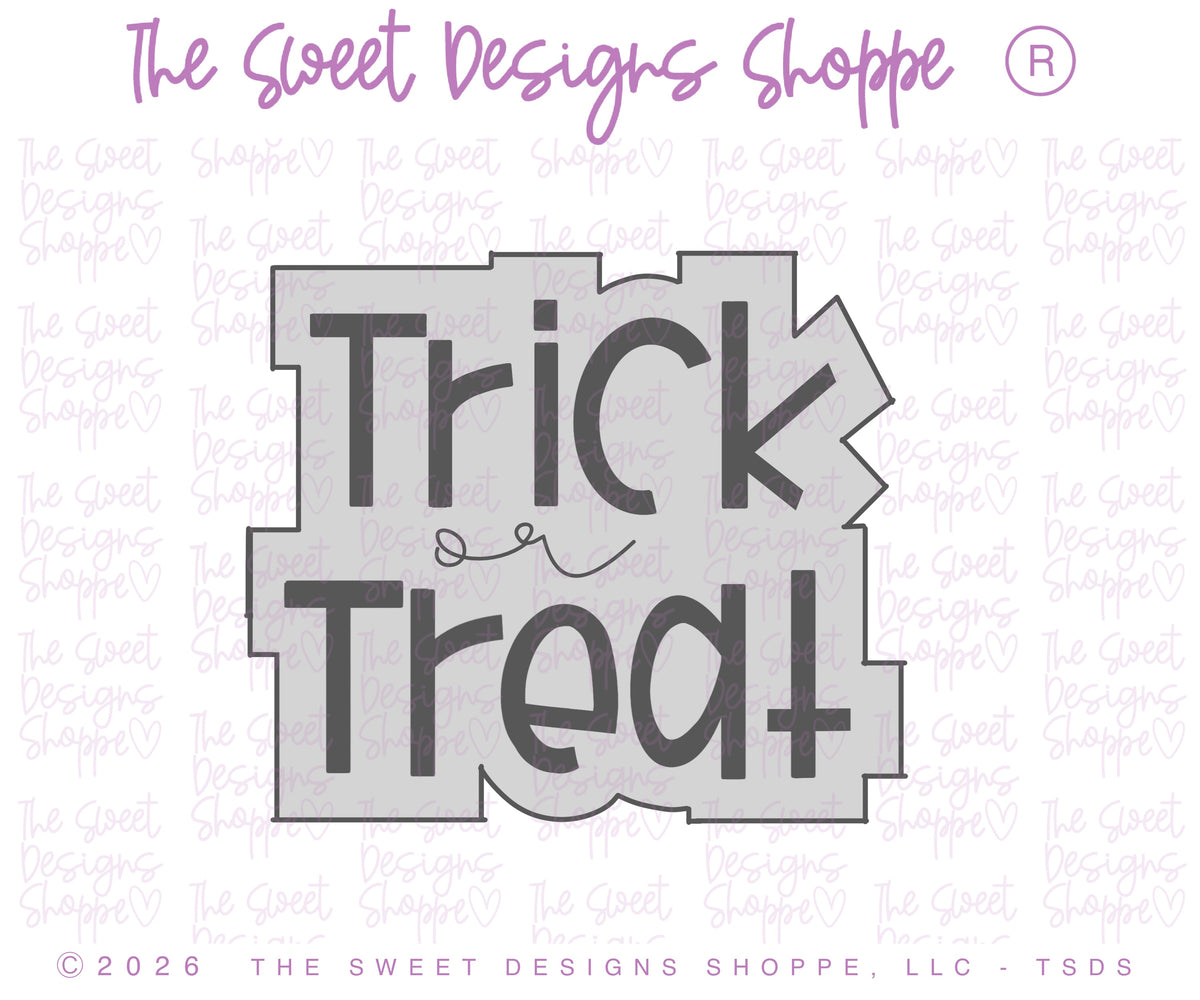Cookie Cutters - Boho - Trick or Treat - Plaque - Cookie Cutter - The Sweet Designs Shoppe - TSDS - - ALL,Cookie Cutter,halloween,handlettering,Plaque,Plaques,PLAQUES HANDLETTERING,Promocode,STL
