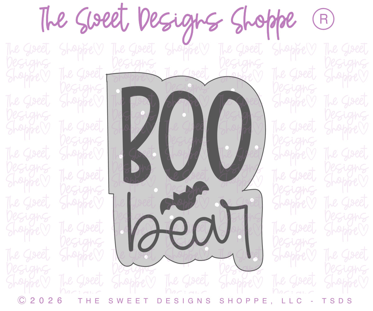 Cookie Cutters - BOO bear Plaque - Cookie Cutter - The Sweet Designs Shoppe - TSDS - - ALL,Animal,Animals,Bear,Cookie Cutter,halloween,handlettering,Plaque,Plaques,PLAQUES HANDLETTERING,Promocode,STL