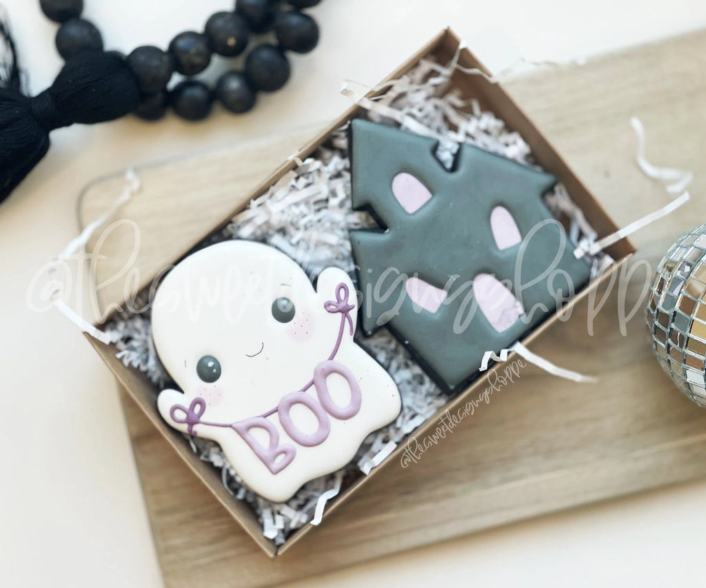 Cookie Cutters - Boo Ghost and Haunted House Cookie Cutter - 2 Piece Set - Cookie Cutters - The Sweet Designs Shoppe - - ALL, Cookie Cutter, halloween, Mini Set, Mini Sets, Promocode, regular sets, set, sets