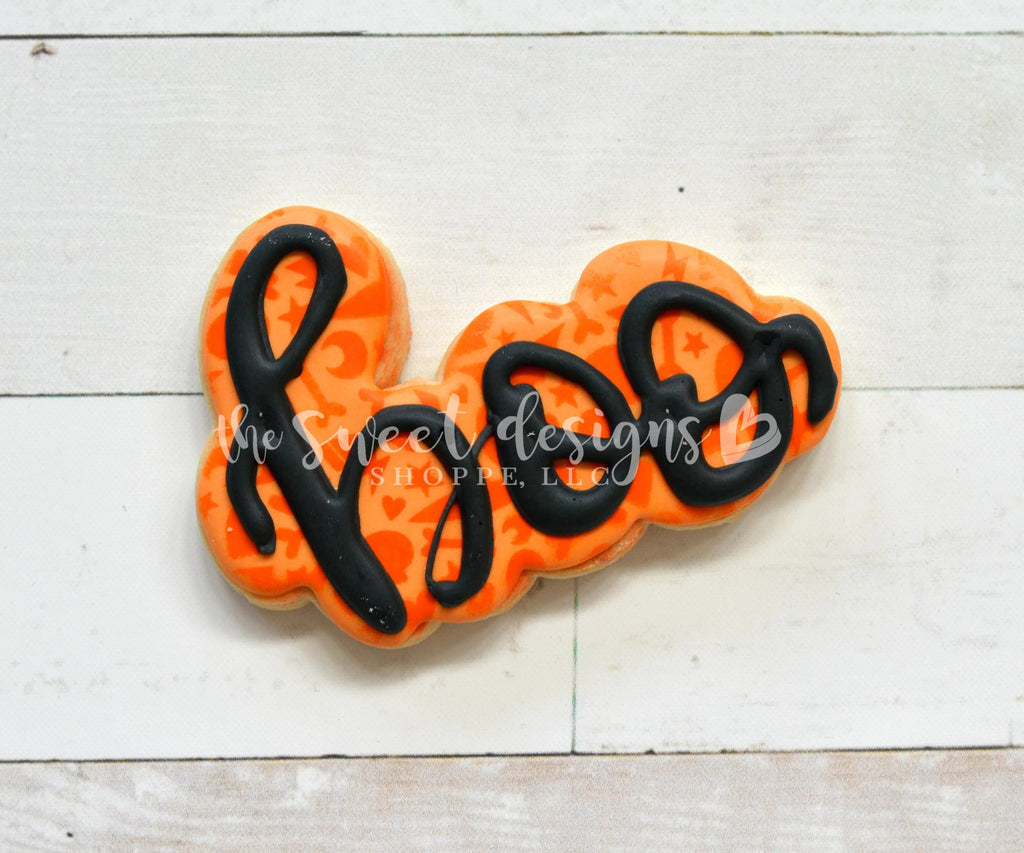 Cookie Cutters - Boo Hand Lettering - Cookie Cutter - The Sweet Designs Shoppe - - ALL, Boo, Cookie Cutter, Customize, Font, halloween, lettering, Plaque, Promocode