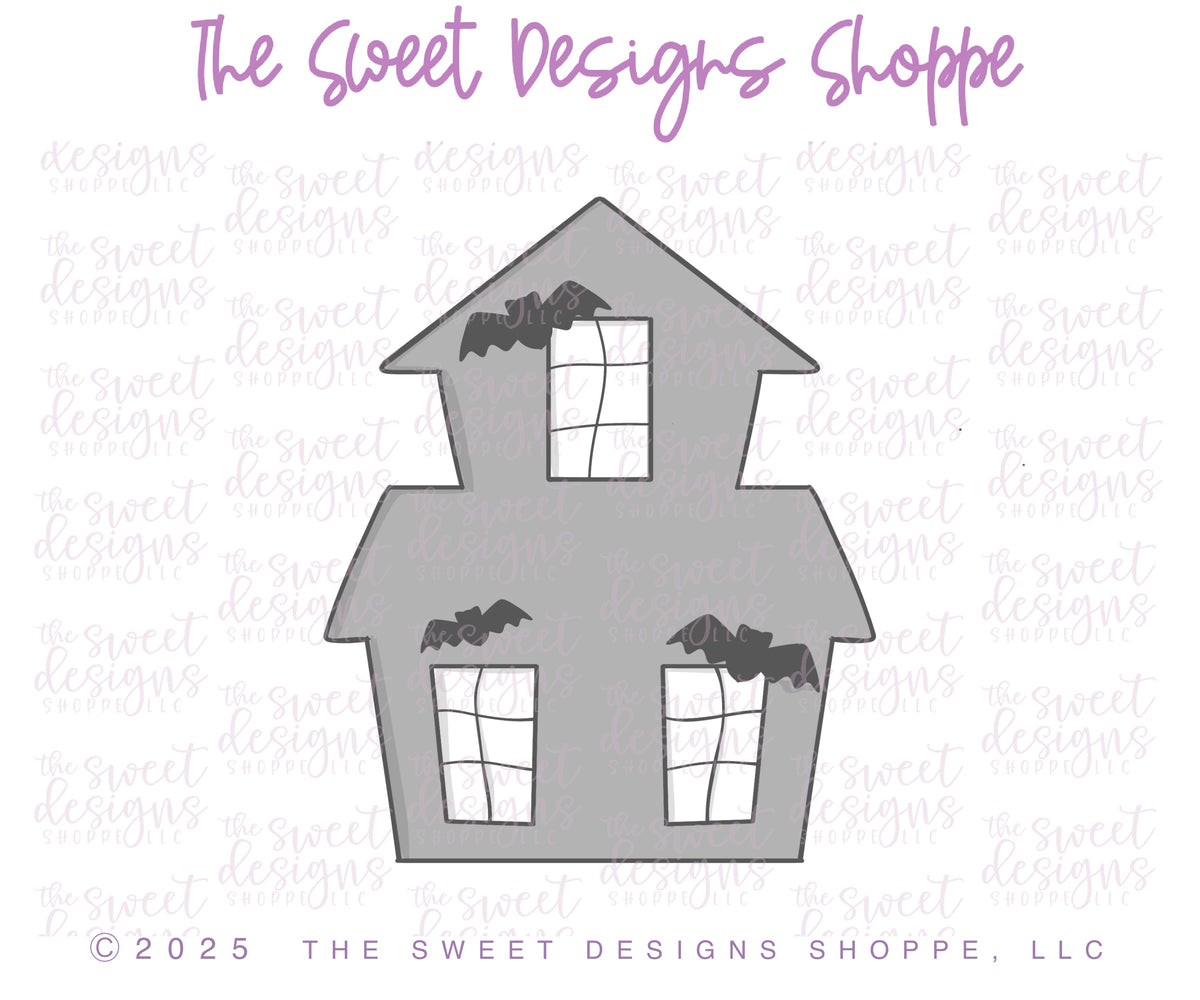 Cookie Cutters - Boo Haunted House - Cookie Cutter - The Sweet Designs Shoppe - TSDS - - ALL,Boo haunted house,Cookie Cutter,halloween,happy halloween,Haunted,haunted house,Home,Promocode,STL
