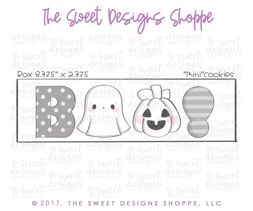 Cookie Cutters - BOO! Mini Set - Cookie Cutters - The Sweet Designs Shoppe - TSDS - - ALL,Boo!,Cookie Cutter,Fall / Halloween,halloween,Halloween set,Halloween Sets,Mini Sets,Promocode,set,STL