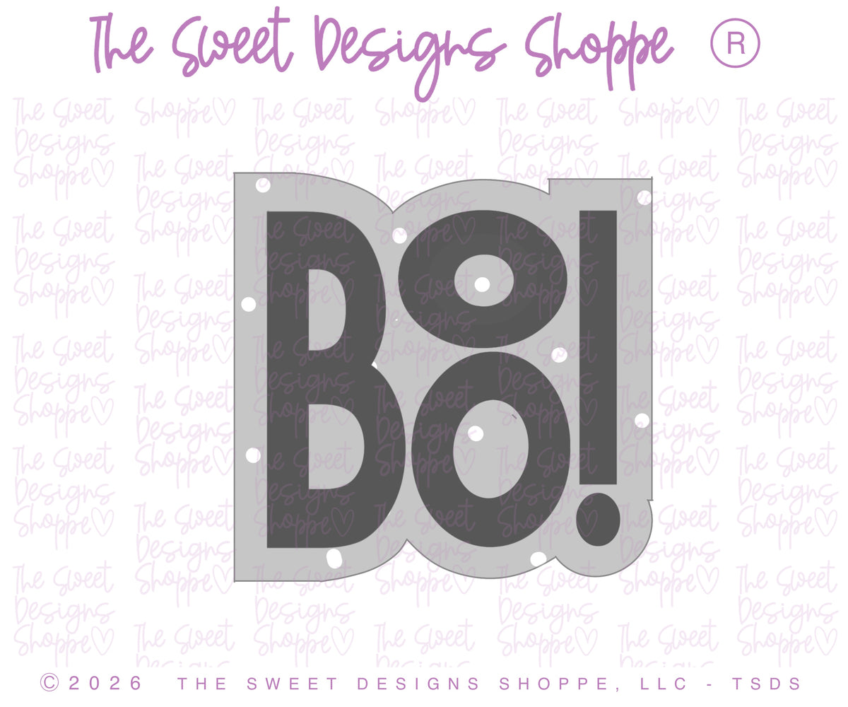 Cookie Cutters - BoO! Plaque - Cookie Cutter - The Sweet Designs Shoppe - TSDS - - ALL,Cookie Cutter,Ghost,halloween,handlettering,Plaque,Plaques,PLAQUES HANDLETTERING,Promocode,STL