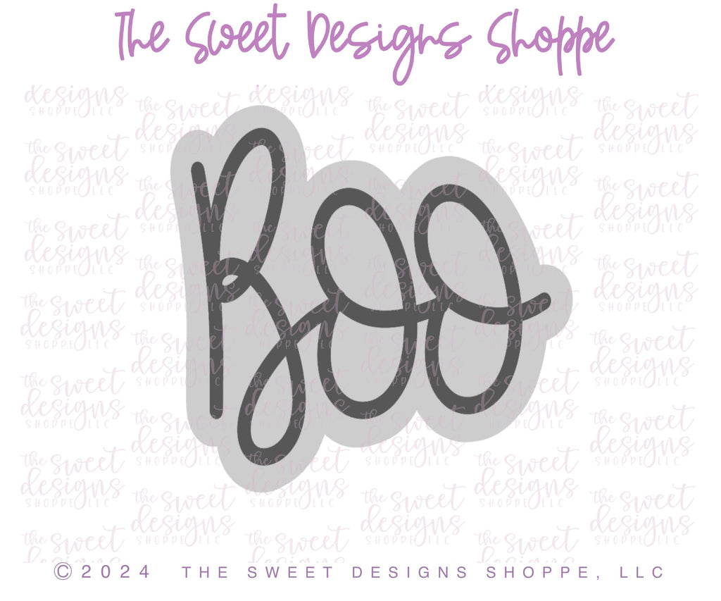 Cookie Cutters - Boo Traditional Plaque - Cookie Cutter - The Sweet Designs Shoppe - - ALL, Cookie Cutter, halloween, new, Plaque, Plaques, PLAQUES HANDLETTERING, Promocode