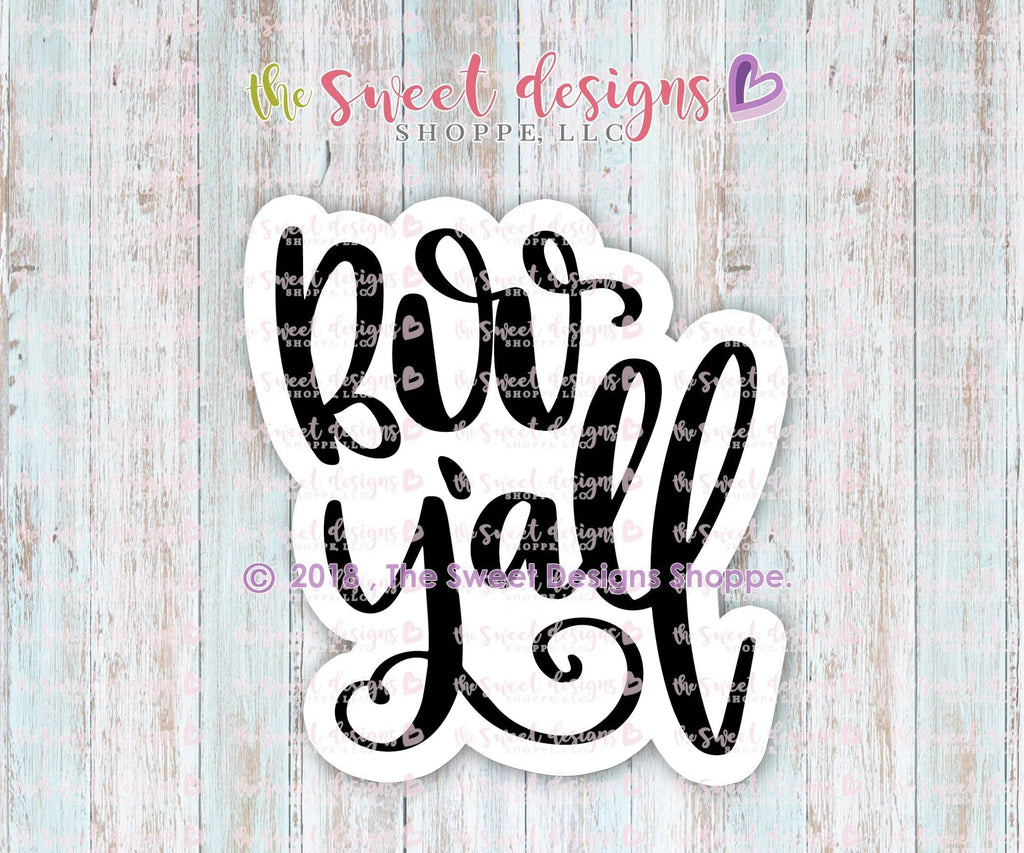 Cookie Cutters - Boo Y'all Plaque - Cookie Cutter - The Sweet Designs Shoppe - - ALL, Boo, Cookie Cutter, Customize, Fonts, halloween, lettering, Plaque, Promocode