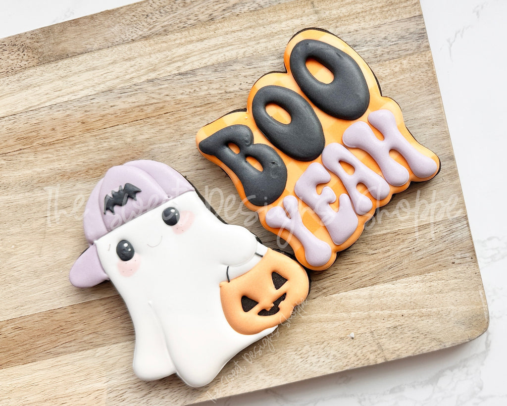 Cookie Cutters - BOO YEAH & Hip Ghost Cookie Cutter Set - Set of 2 - Cookie Cutters - The Sweet Designs Shoppe - TSDS - - ALL,Cookie Cutter,halloween,Halloween set,Halloween Sets,Mini Sets,Plaque,Plaques,PLAQUES HANDLETTERING,Promocode,regular sets,set,STL