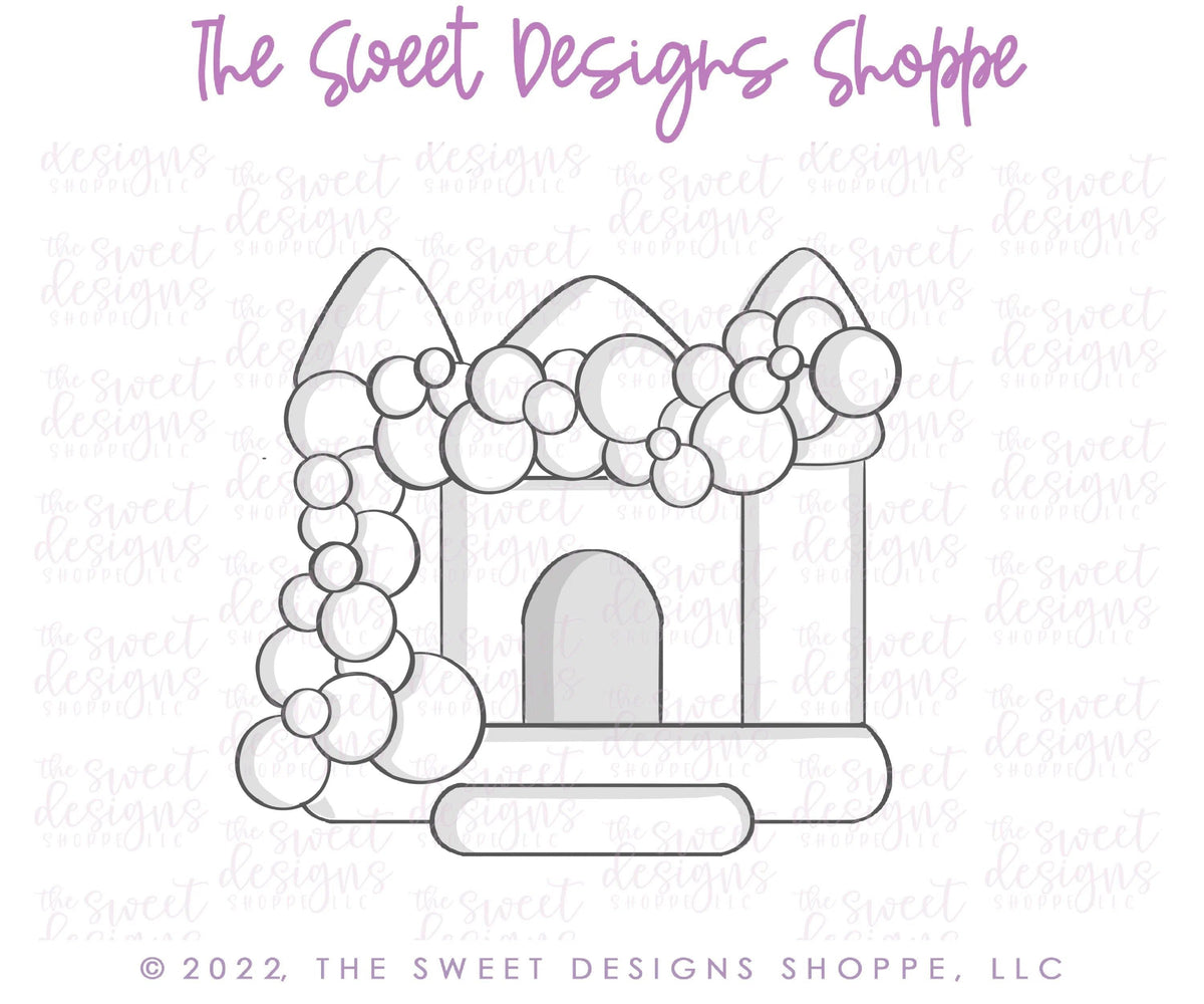 Cookie Cutters - Bounce House with Balloon Garland - Cookie Cutter - The Sweet Designs Shoppe - TSDS - - ALL,Baby / Kids,Birthday,Cookie Cutter,kids,Kids / Fantasy,Promocode,STL