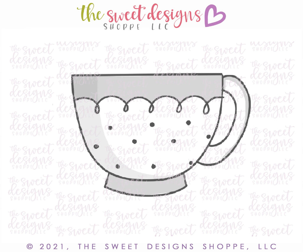 Cookie Cutters - Bouquet Floral Tea Cup - Cookie Cutter - Sweet Designs Shoppe - - ALL, beverage, Cookie Cutter, Easter / Spring, floral, Flowers, Food, Food & Beverages, Food and Beverage, MOM, mother, Mothers Day, Nature, Promocode, teacher, teacher appreciation