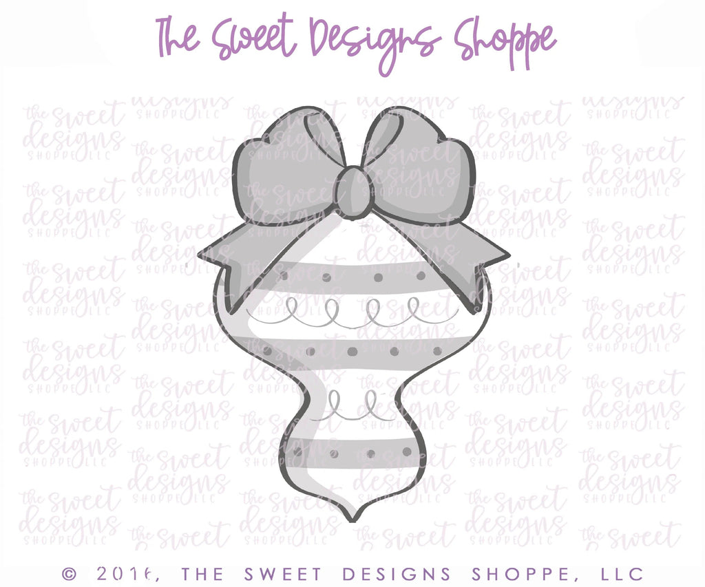 Cookie Cutters - Bow Ornament Three v2- Cookie Cutter - Sweet Designs Shoppe - - ALL, Christmas, Christmas / Winter, Cookie Cutter, Decoration, Ornament, Promocode, Winter