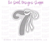 Cookie Cutters - Bow-tiful Seven - Cookie Cutter - The Sweet Designs Shoppe - TSDS - - 7,ALL,Beautiful,Birthday,Cookie Cutter,Font,Fonts,kid,kids,Lettering,letters and numbers,number,numbers,NumberSet,Promocode,Series25,STL,text