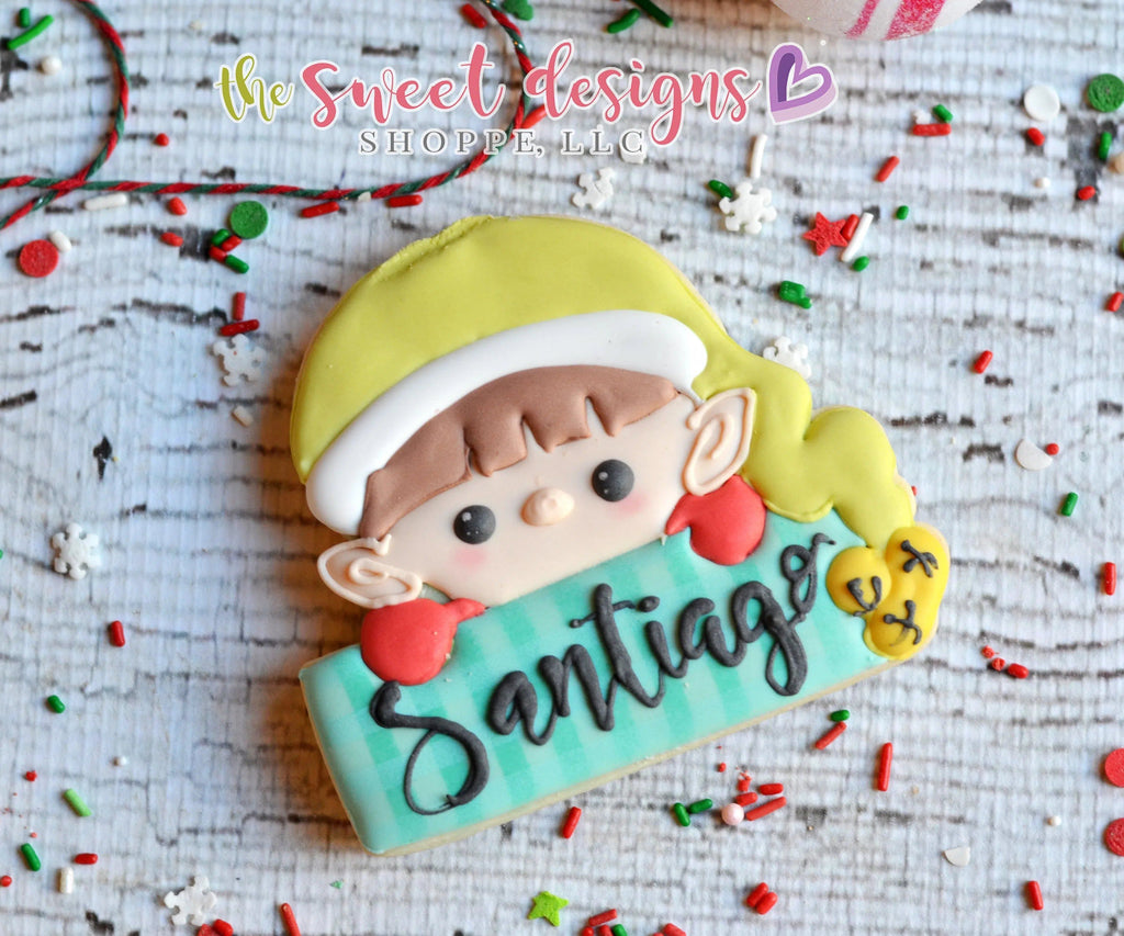 Cookie Cutters - Boy Elf Plaque - Cookie Cutter - The Sweet Designs Shoppe - - ALL, Christmas / Winter, Cookie Cutter, Personalized, Plaque, Promocode