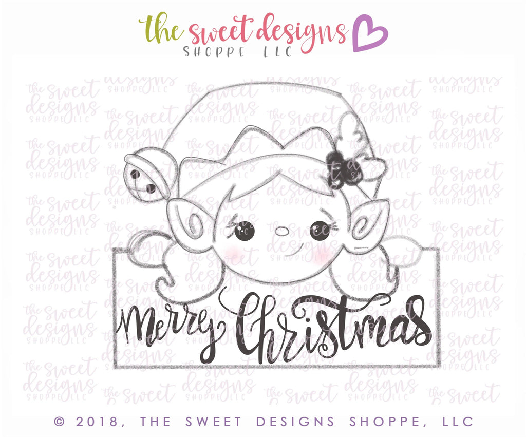 Cookie Cutters - Boy or Girl Elf Plaque 2018 - Cookie Cutter - The Sweet Designs Shoppe - - 2018, ALL, Christmas / Winter, Cookie Cutter, Customize, elf plaque, elf shoe, Personalized, Plaque, Promocode