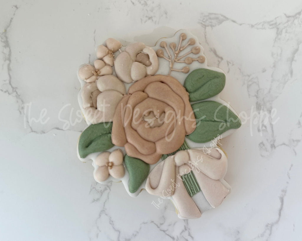 Cookie Cutters - Bridal Bouquet with Bow - Cookie Cutter - The Sweet Designs Shoppe - - ALL, Bachelorette, Cookie Cutter, Flower, Flowers, Leaves and Flowers, Married, Nature, Promocode, Wedding