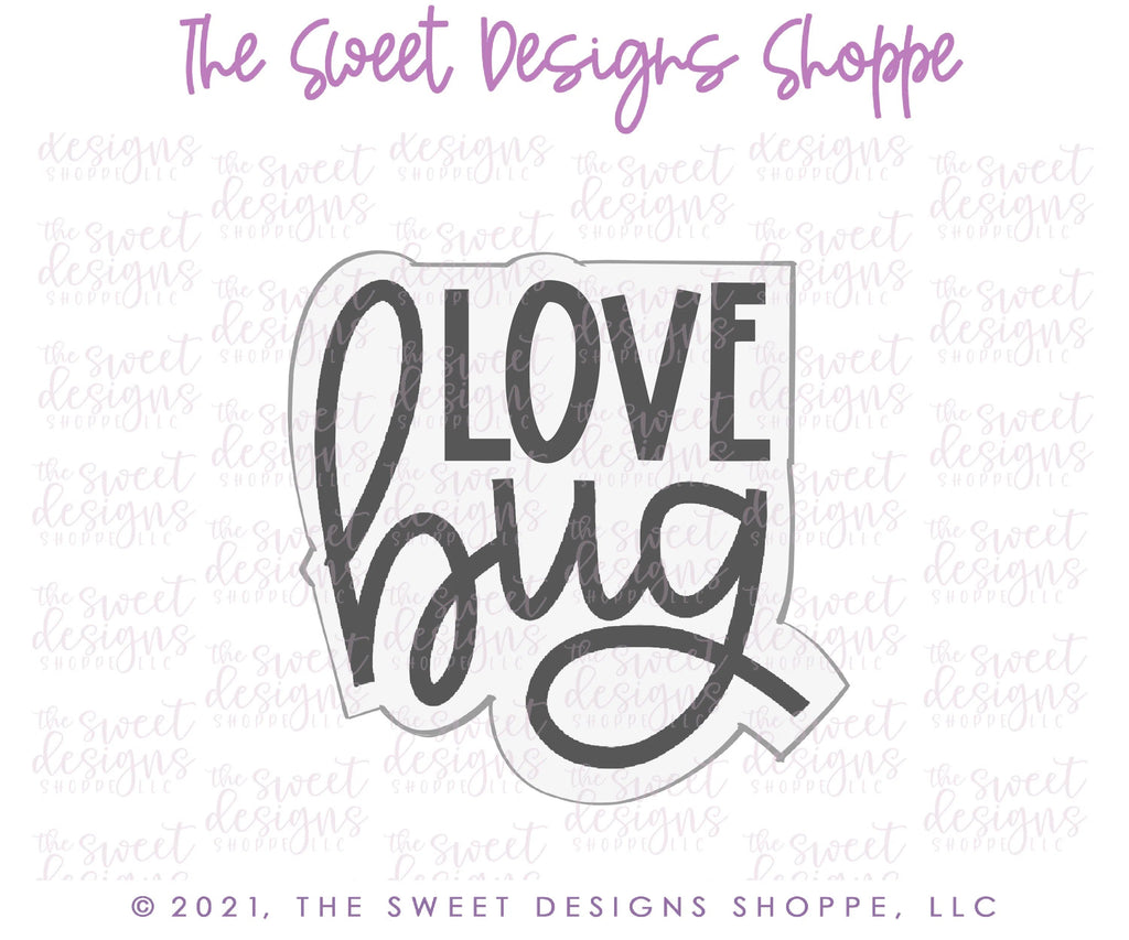 Cookie Cutters - Bug Love Plaque - Cookie Cutter - Sweet Designs Shoppe - - ALL, Animal, Animals, Animals and Insects, Cookie Cutter, Plaque, Plaques, PLAQUES HANDLETTERING, Promocode, valentine, valentines