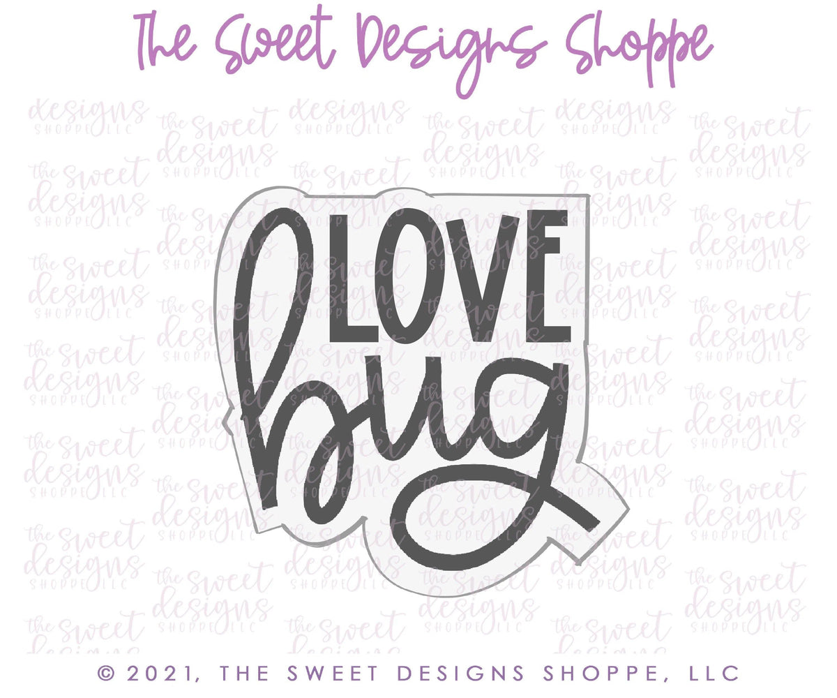 Cookie Cutters - Bug Love Plaque - Cookie Cutter - The Sweet Designs Shoppe - TSDS - - ALL,Animal,Animals,Animals and Insects,Cookie Cutter,Plaque,Plaques,PLAQUES HANDLETTERING,Promocode,STL,valentine,valentines