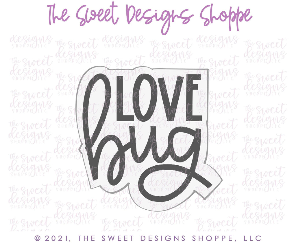 Cookie Cutters - Bug Love Plaque - Cookie Cutter - The Sweet Designs Shoppe - - ALL, Animal, Animals, Animals and Insects, Cookie Cutter, Plaque, Plaques, PLAQUES HANDLETTERING, Promocode, valentine, valentines