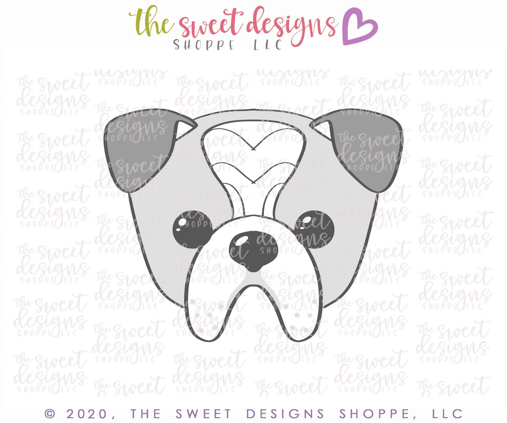 Cookie Cutters - Bulldog Dog Face - Cookie Cutter - The Sweet Designs Shoppe - - ALL, Animal, Cookie Cutter, dog, dog face, dogface, pet, Promocode