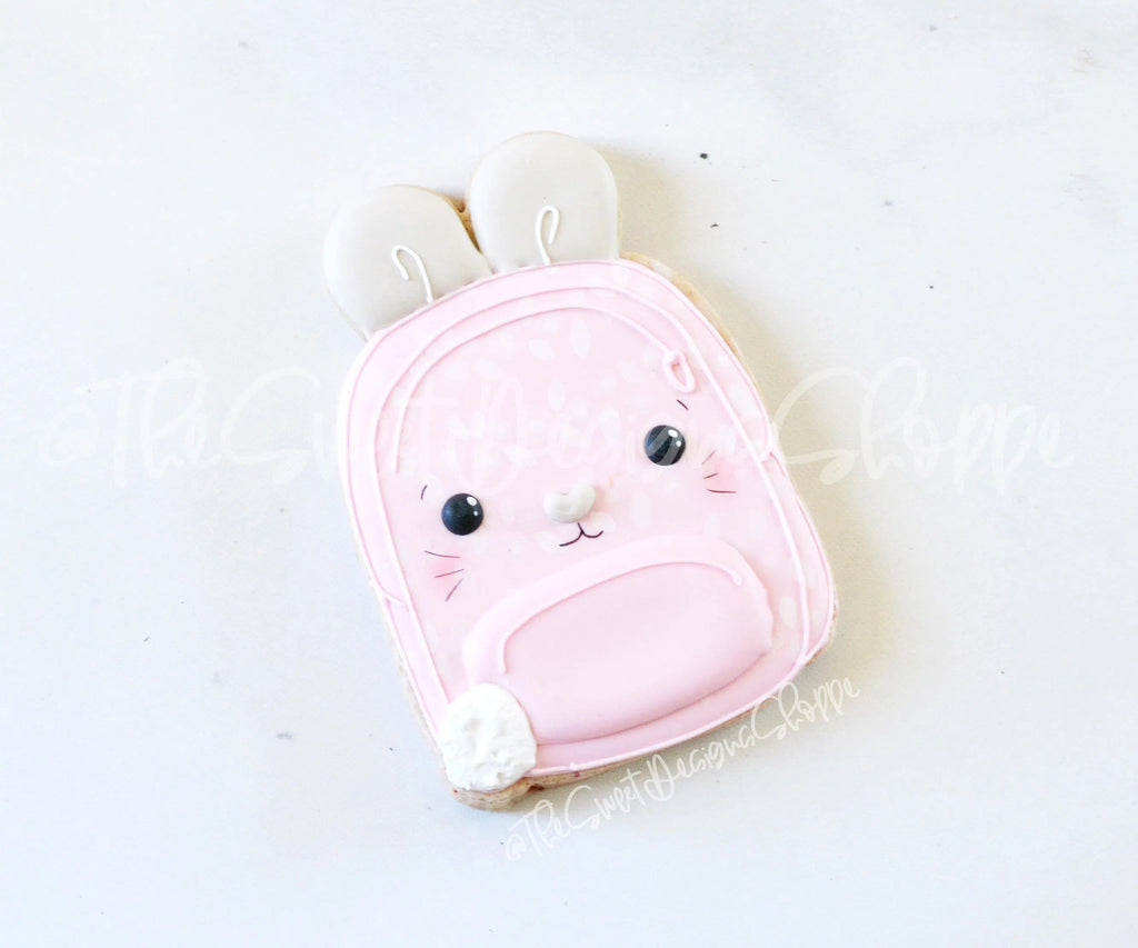 Cookie Cutters - Bunny Backpack - Cookie Cutter - The Sweet Designs Shoppe - TSDS - - Accesories,Accessories,ALL,Animal,Animals,Animals and Insects,back to school,Clothing / Accessories,Cookie Cutter,Easter / Spring,garden,gardening,Grad,graduations,Misc,Miscelaneous,Miscellaneous,other,Promocode,rain,School,School / Graduation,School Bus,Spring