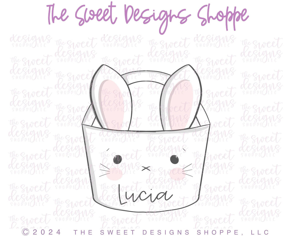 Cookie Cutters - Bunny Basket 2024 - Cookie Cutter - The Sweet Designs Shoppe - - ALL, basket, Bunny, Cookie Cutter, Easter, Easter / Spring, floral, Promocode