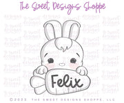 Cookie Cutters - Bunny Carrot Plaque LM - Cookie Cutter - The Sweet Designs Shoppe - TSDS - - ALL,Animal,animal plaque,Animals,Animals and Insects,Bunny,Cookie Cutter,Easter,Easter / Spring,Lady Milk Stache,Lady MilkStache,LadyMilkStache,Plaque,Plaques,Promocode,STL