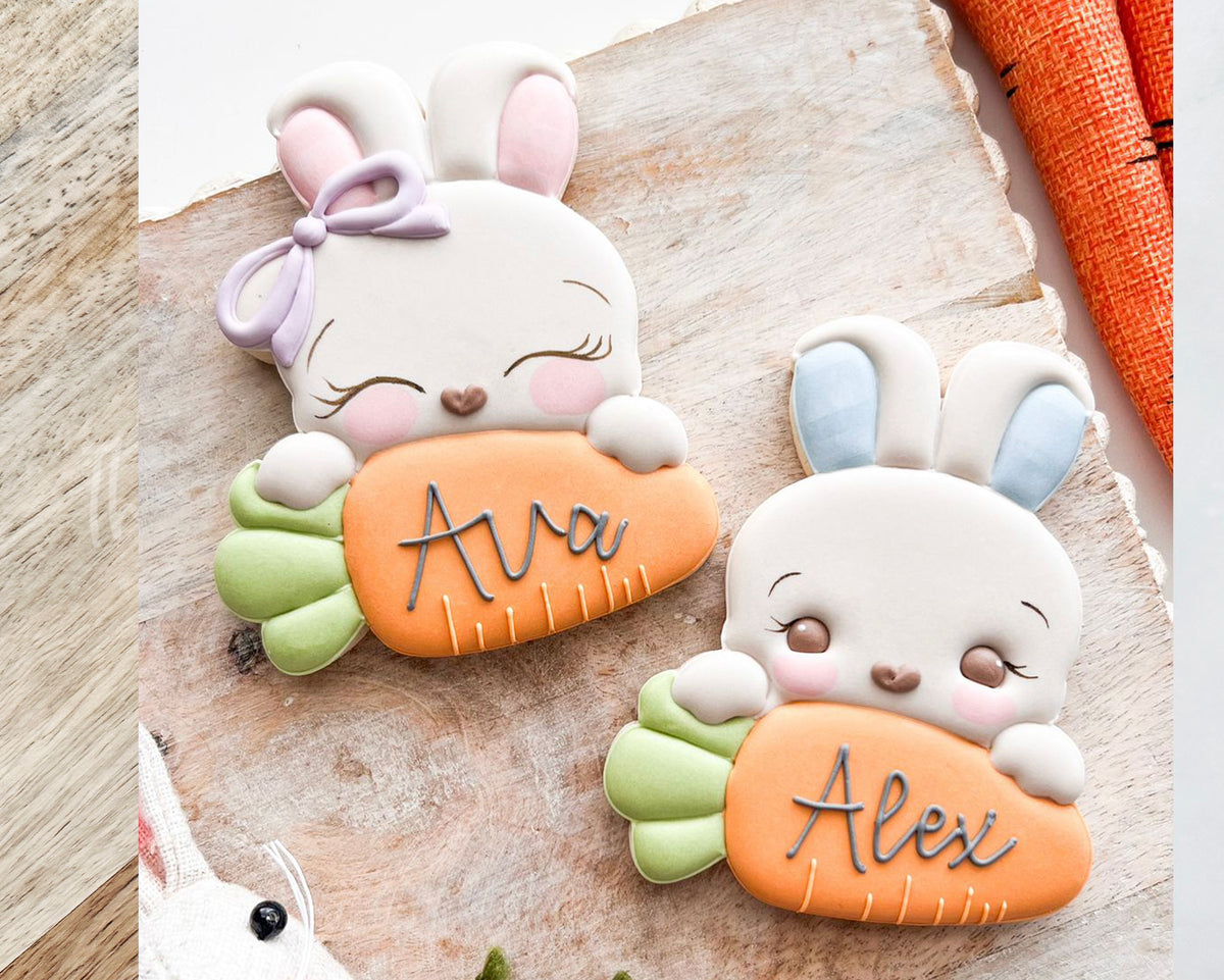 Cookie Cutters - Bunny Carrot Plaques by Lady Milkstache Set - Set of 2 - Cookie Cutters - The Sweet Designs Shoppe - TSDS - - ALL,bunny,Cookie Cutter,Easter,Easter / Spring,Lady Milk Stache,Lady MilkStache,LadyMilkStache,Mini Sets,Promocode,regular sets,set,STL