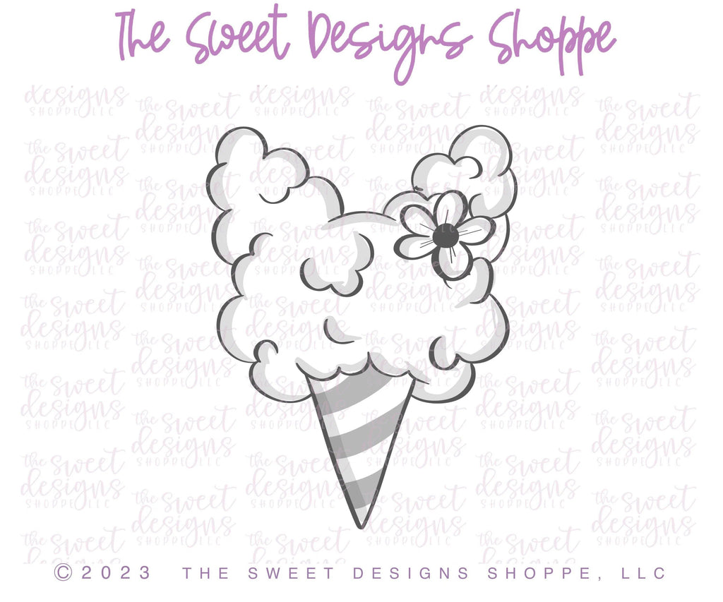 Cookie Cutters - Bunny Cotton Candy - Cookie Cutter - The Sweet Designs Shoppe - TSDS - - ALL,Birthday,circus,cone,Cookie Cutter,Easter,Easter / Spring,Misc,Miscelaneous,Miscellaneous,other,Promocode,snow cone