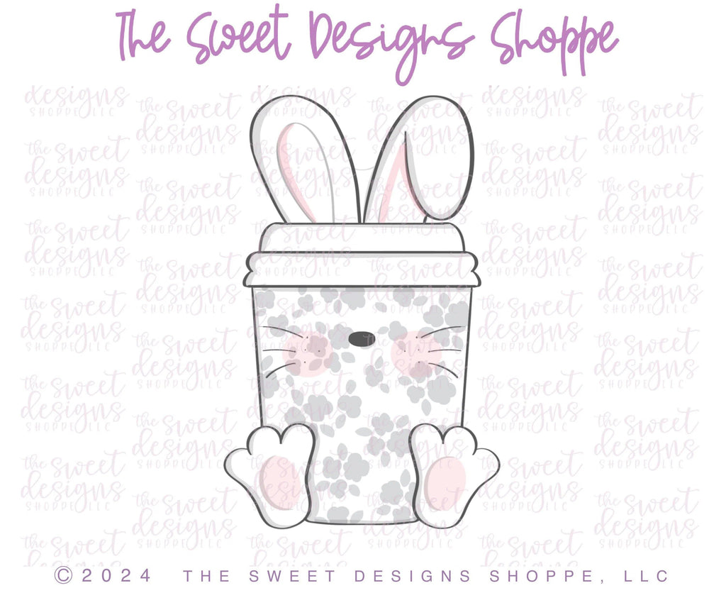 Cookie Cutters - Bunny Ears and Paws Coffee - Cookie Cutter - The Sweet Designs Shoppe - - ALL, Animal, Animals, Animals and Insects, Coffee, coffee paper cup, Cookie Cutter, Easter, Easter / Spring, Food, Food and Beverage, Food beverages, Promocode