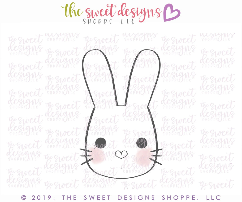 Cookie Cutters - Bunny Face 2020 - Cutter - Sweet Designs Shoppe - - ALL, Animal, Animals, Animals and Insects, Cookie Cutter, easter, Easter / Spring, Promocode