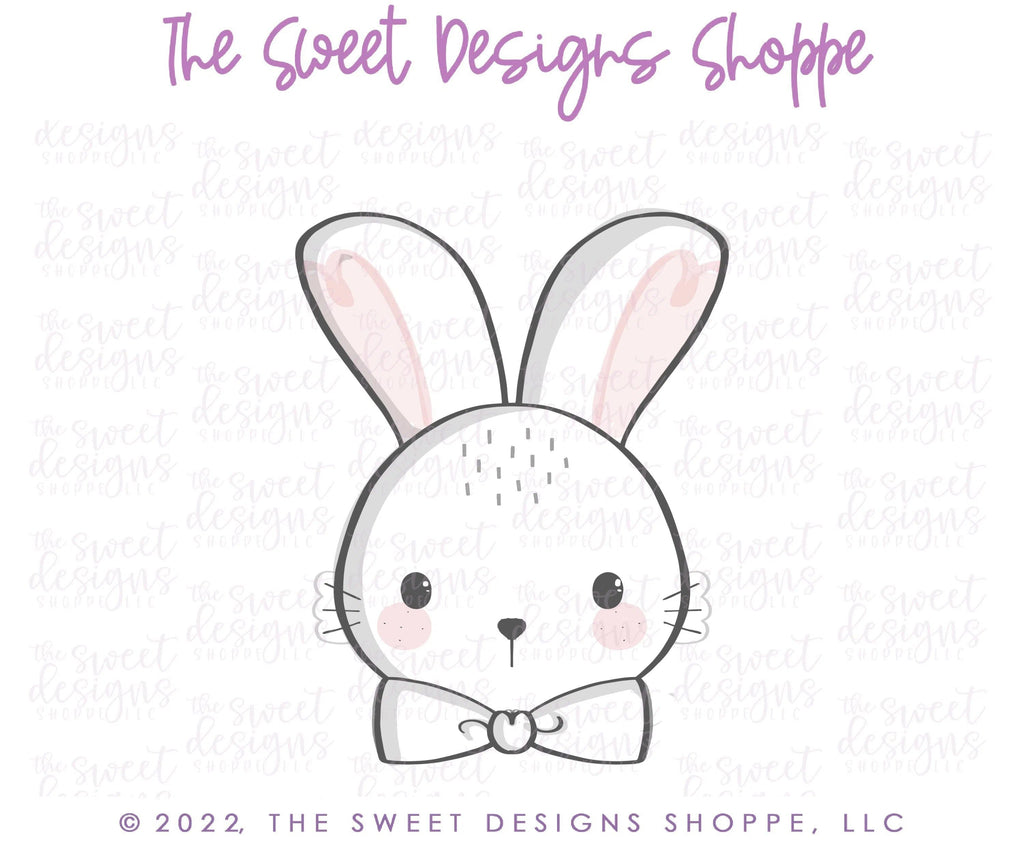 Cookie Cutters - Bunny Face with Bow Tie - Cookie Cutter - The Sweet Designs Shoppe - - ALL, Animal, Animals, Animals and Insects, Cookie Cutter, Easter, Easter / Spring, Promocode