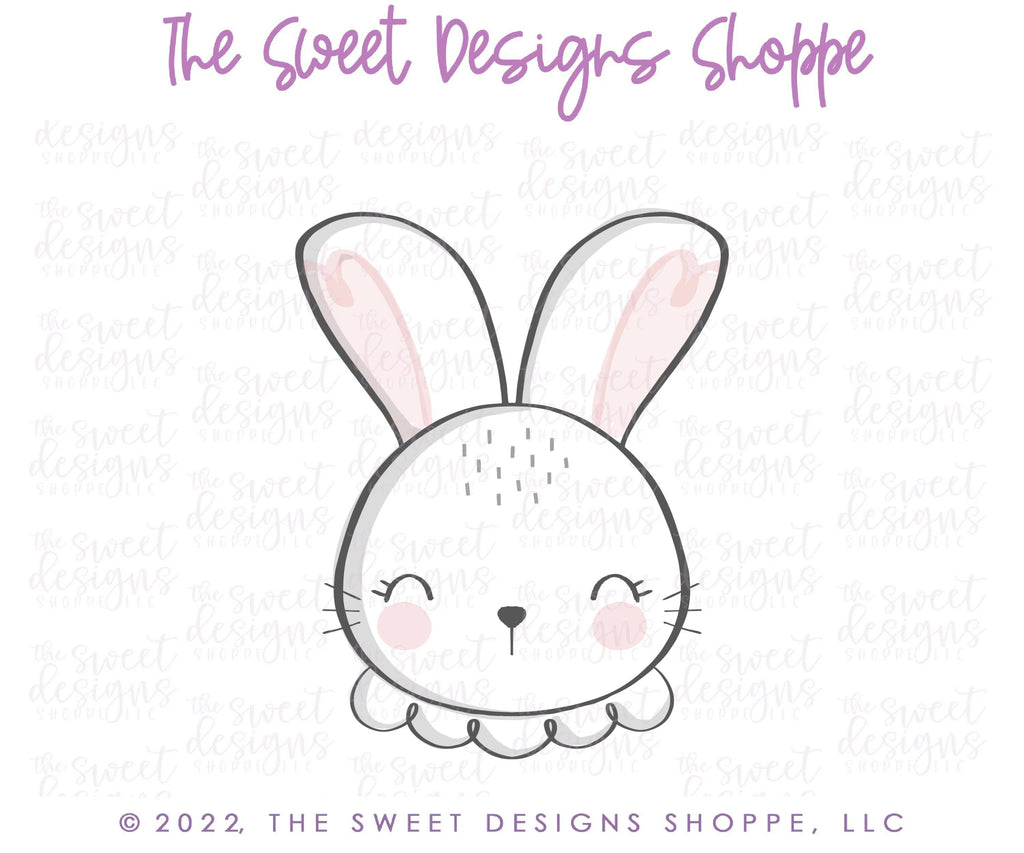 Cookie Cutters - Bunny Face with Scalloped Neck - Cookie Cutter - The Sweet Designs Shoppe - TSDS - - ALL,Animal,Animals,Animals and Insects,Cookie Cutter,Easter,Easter / Spring,Promocode
