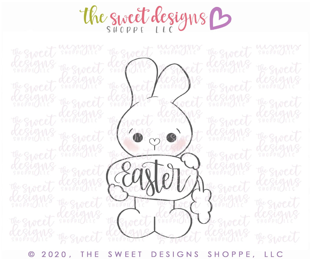 Cookie Cutters - Bunny Holding Carrot - Cookie Cutter - Sweet Designs Shoppe - - ALL, Animal, Animals, Animals and Insects, Christening, Cookie Cutter, easter, Easter / Spring, Promocode
