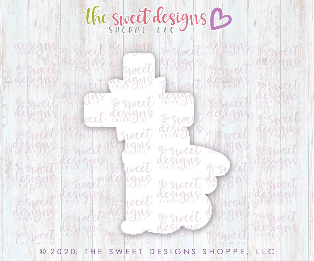 Cookie Cutters - Bunny Holding Cross - Cookie Cutter - The Sweet Designs Shoppe - TSDS - - ALL,Animal,Animals,Animals and Insects,Christening,Cookie Cutter,easter,Easter / Spring,Promocode