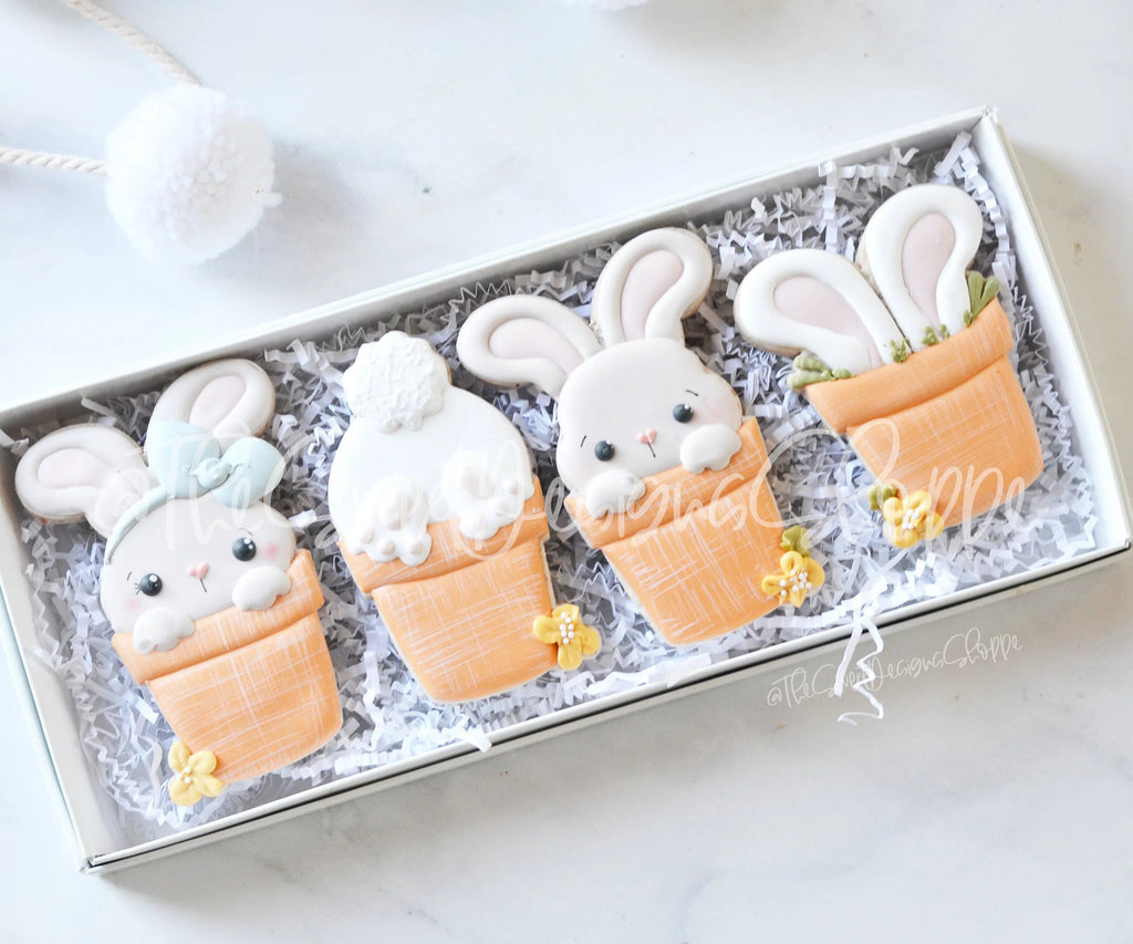 Cookie Cutters - Bunny in a Pot - Set - Cookie Cutters for Box 12" x 5" - The Sweet Designs Shoppe - TSDS - - ALL,Animal,Animals,Animals and Insects,Cookie Cutter,Easter,Easter / Spring,Promocode,regular sets,set,sets