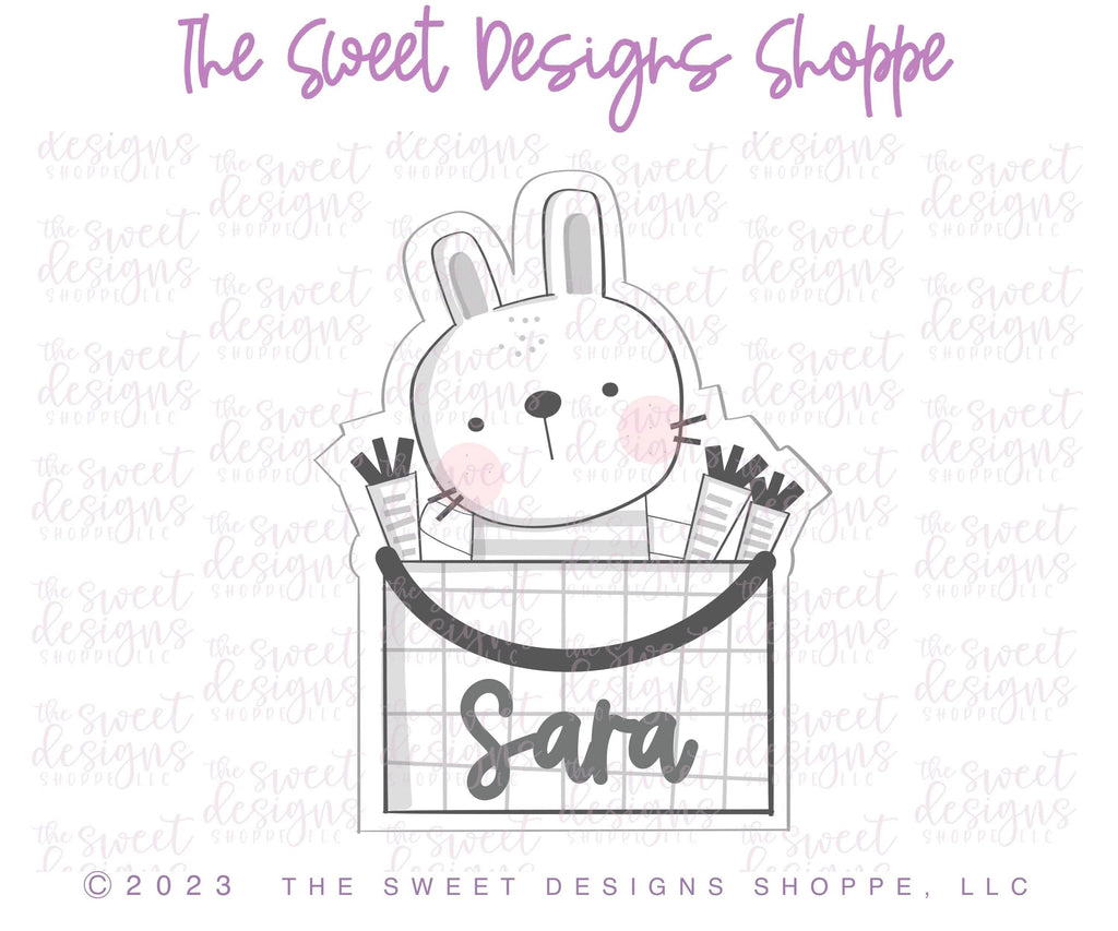 Cookie Cutters - Bunny in Carrot Basket - Cookie Cutter - The Sweet Designs Shoppe - TSDS - - ALL,Animal,Animals,Animals and Insects,Cookie Cutter,easter,Easter / Spring,Plaque,Plaques,PLAQUES HANDLETTERING,Promocode