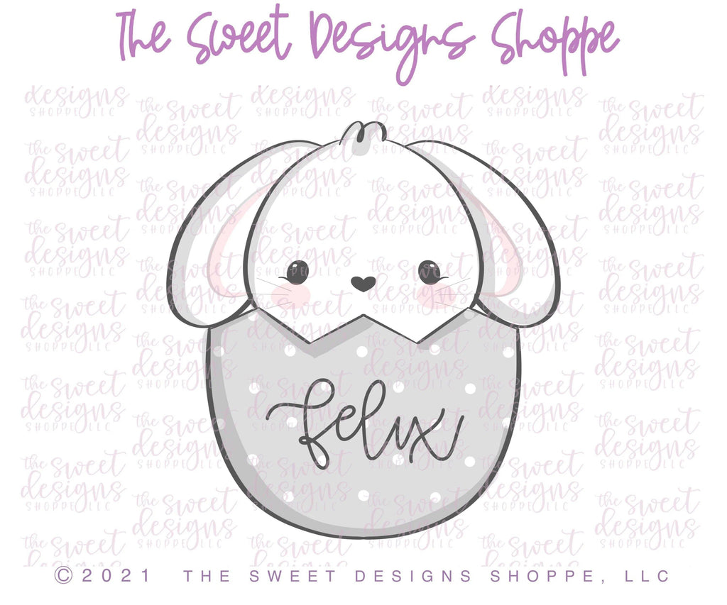 Cookie Cutters - Bunny in Egg - Cookie Cutter - The Sweet Designs Shoppe - TSDS - - ALL,Animal,Animals,Animals and Insects,Cookie Cutter,easter,Easter / Spring,Promocode