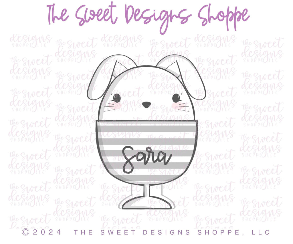 Cookie Cutters - Bunny in Egg Cup - Cookie Cutter - The Sweet Designs Shoppe - TSDS - - ALL,Animal,Animals,Animals and Insects,Cookie Cutter,easter,Easter / Spring,Food,Food and Beverage,Food beverages,Promocode,Sweets