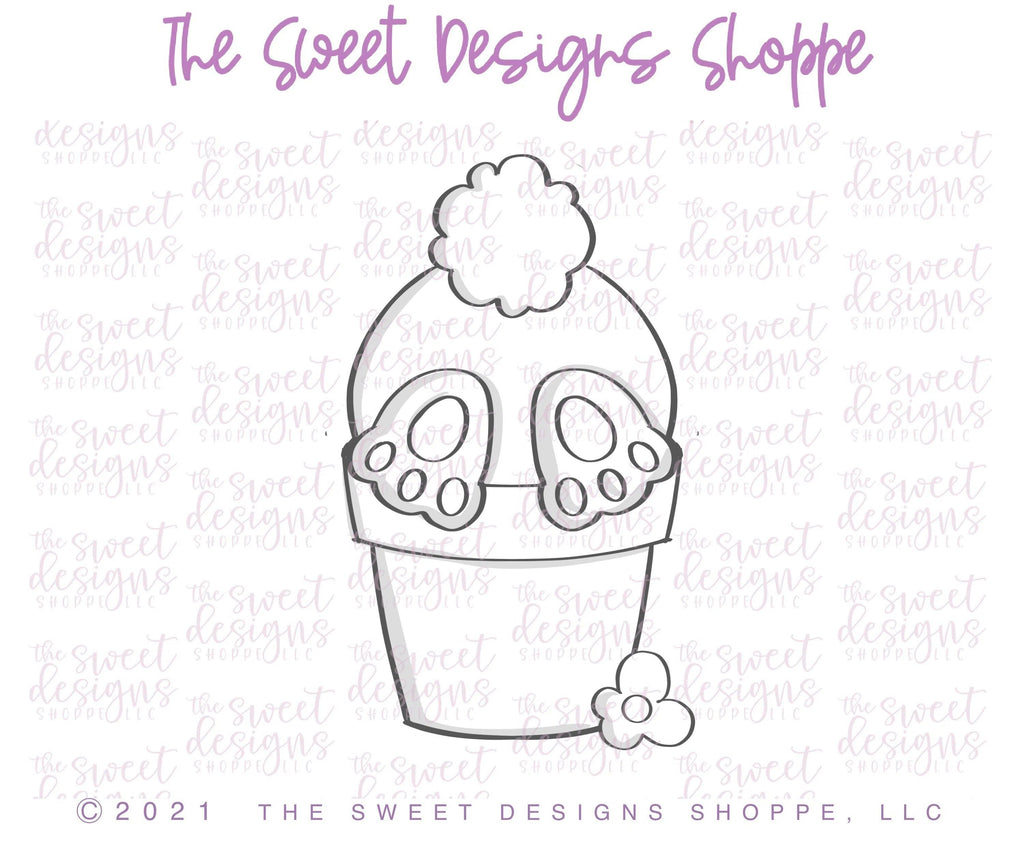 Cookie Cutters - Bunny in Pot 2021- Cookie Cutter - The Sweet Designs Shoppe - TSDS - - ALL,Animal,Animals,Animals and Insects,Cookie Cutter,easter,Easter / Spring,Nature,Promocode