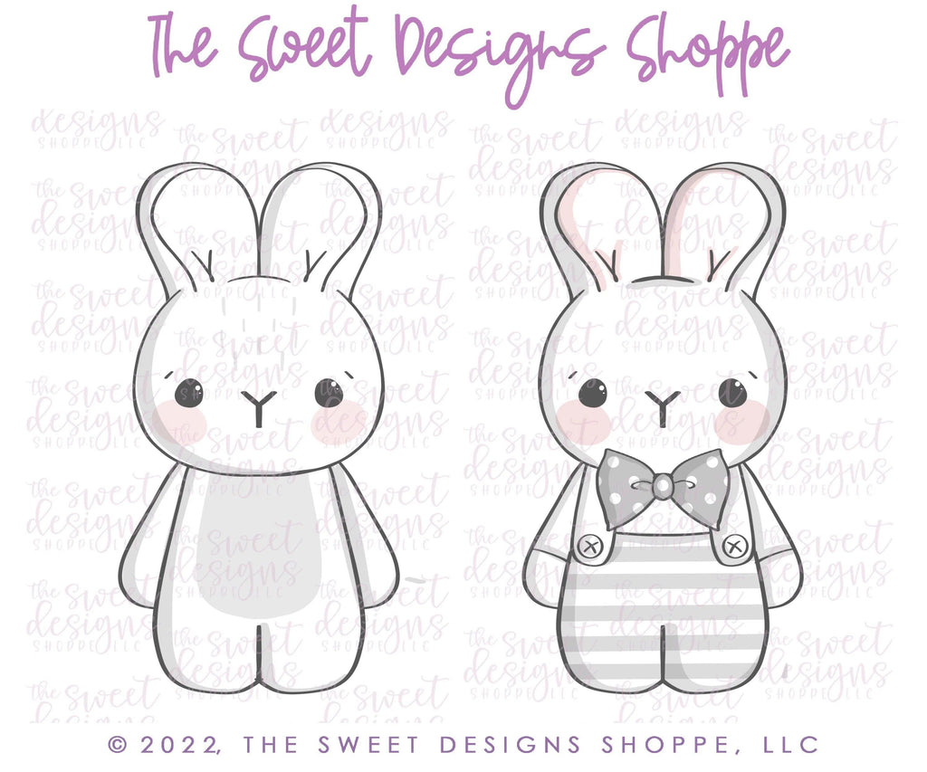 Cookie Cutters - Bunny in Romper - Cookie Cutter - The Sweet Designs Shoppe - - ALL, Animal, Animals, Animals and Insects, Bunny, Cookie Cutter, easter, Easter / Spring, Promocode