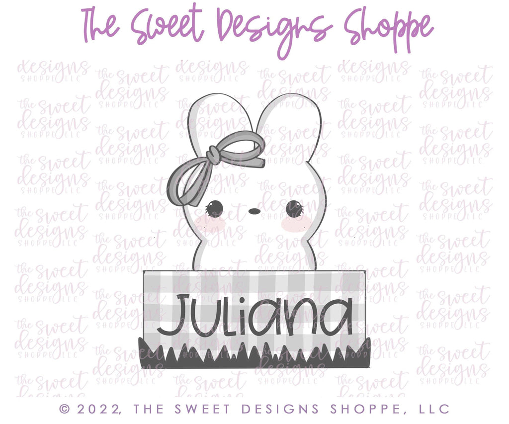 Cookie Cutters - Bunny Marshmallow with Bow Plaque - Cookie Cutter - The Sweet Designs Shoppe - TSDS - - ALL,Animal,animal plaque,Animals,Animals and Insects,Bunny,Cookie Cutter,Easter,Easter / Spring,Plaque,Plaques,Promocode