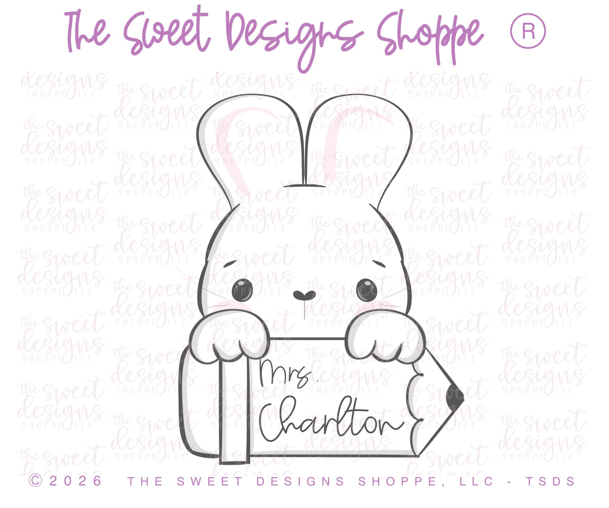 Cookie Cutters - Bunny Pencil & EGG ceptional Teacher Plaque Set - Set of 2 - Cookie Cutters - The Sweet Designs Shoppe - TSDS - - ALL,Animal,Animals,Cookie Cutter,Easter,Easter / Spring,PLAQUES HANDLETTERING,Promocode,regular sets,School,set,STL,Teacher,Teacher Appreciation