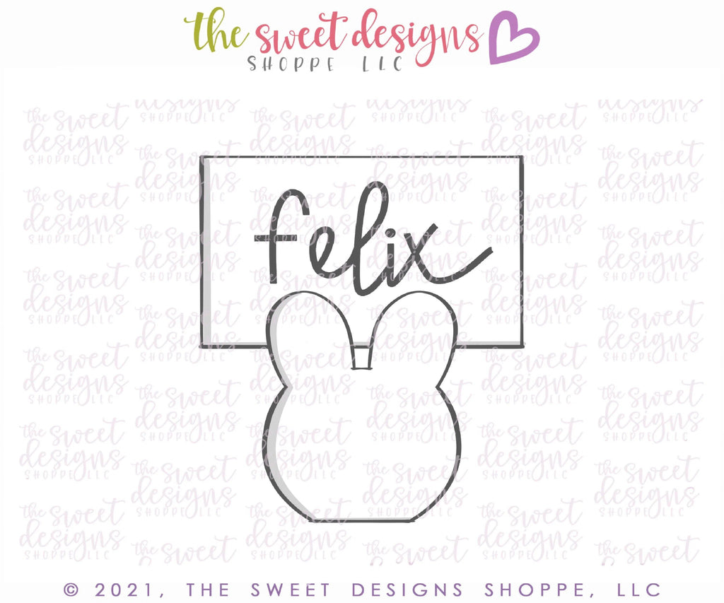 Cookie Cutters - Bunny Place-cards - Cookie Cutter - The Sweet Designs Shoppe - TSDS - - ALL,Animal,Animals,Animals and Insects,Cookie Cutter,easter,Easter / Spring,kids,Kids / Fantasy,Misc,Miscelaneous,Miscellaneous,place card,placecard,placecards,Promocode