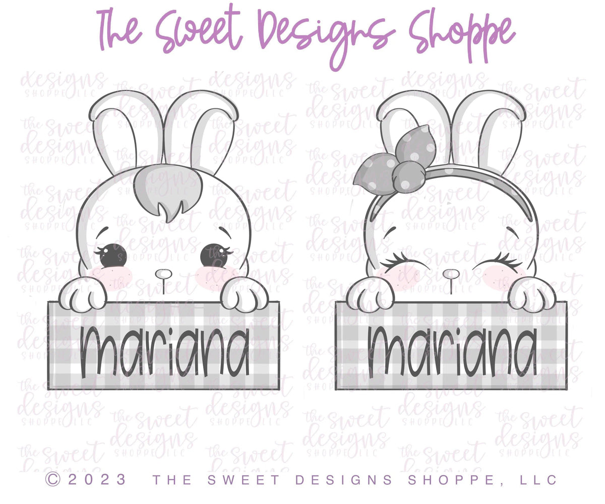 Cookie Cutters - Bunny Plaques by Lady Milkstache Set - Set of 2 - Cookie Cutters - The Sweet Designs Shoppe - TSDS - - ALL,bunny,Cookie Cutter,Easter,Easter / Spring,Lady Milk Stache,Lady MilkStache,LadyMilkStache,Mini Sets,Promocode,regular sets,set
