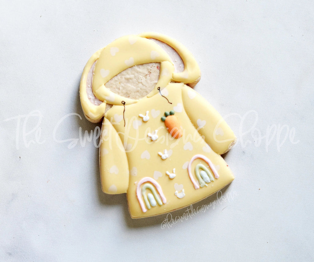 Cookie Cutters - Bunny Raincoat - Cookie Cutter - Sweet Designs Shoppe - - Accesories, Accessories, ALL, Animal, Animals, Animals and Insects, Clothing / Accessories, Cookie Cutter, Easter / Spring, garden, gardening, Misc, Miscelaneous, Miscellaneous, other, Promocode, rain, Spring