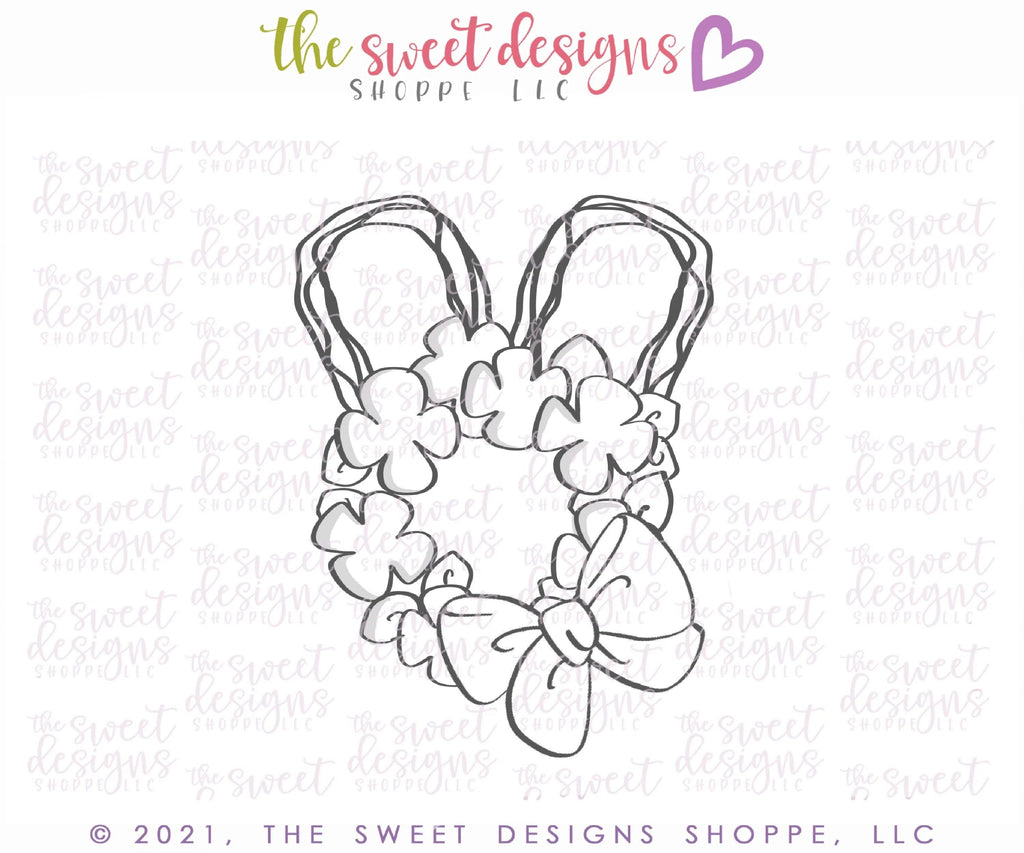 Cookie Cutters - Bunny Wreath - Cookie Cutter - The Sweet Designs Shoppe - - ALL, Animal, Animals, Animals and Insects, Cookie Cutter, easter, Easter / Spring, Food, Food and Beverage, Food beverages, Promocode