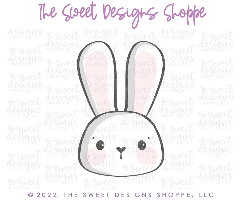 Cookie Cutters - BunnyFace with Long Ears - Cookie Cutter - The Sweet Designs Shoppe - - ALL, Animal, Animals, Animals and Insects, Bunny, Cookie Cutter, easter, Easter / Spring, Promocode