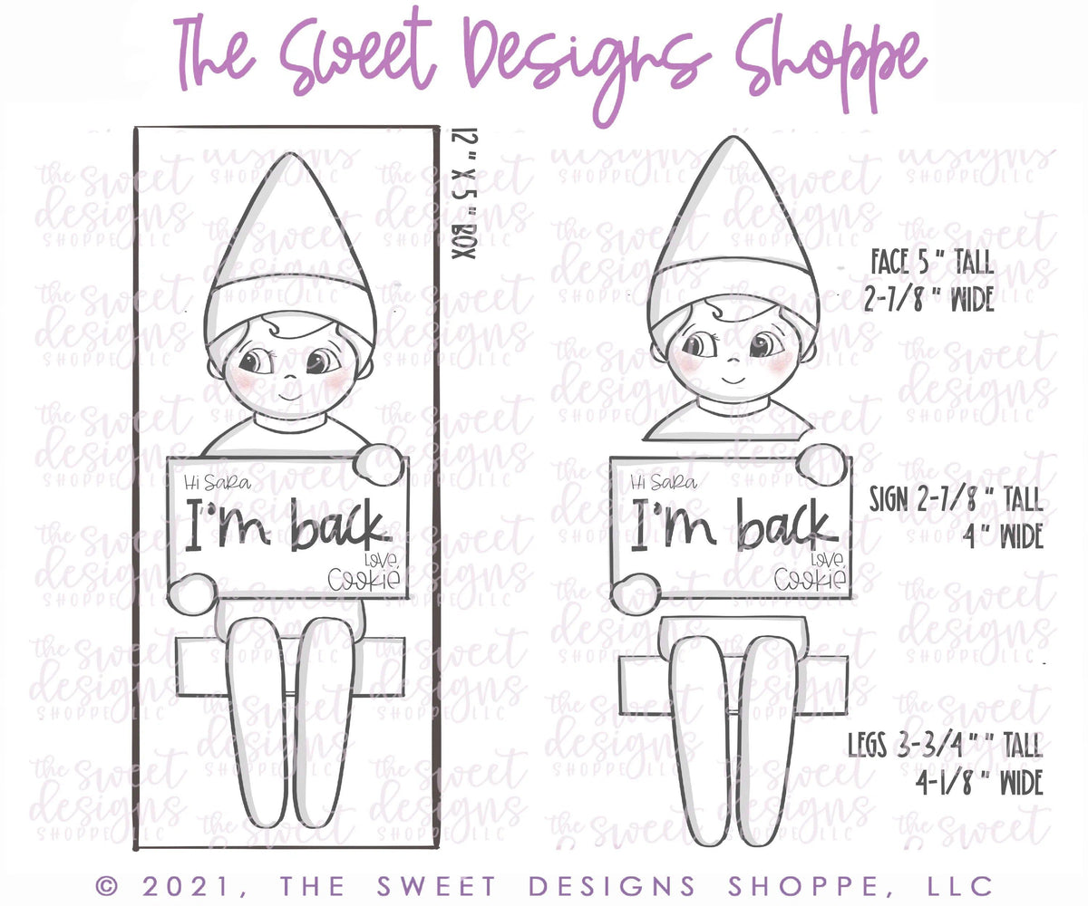 Cookie Cutters - BYO Boy Elf with Plaque - Set of 3 - Cookie Cutters - The Sweet Designs Shoppe - TSDS - - ALL,Christmas,Christmas / Winter,Christmas Cookies,Cookie Cutter,Promocode,R,regular sets,Set,sets,STL